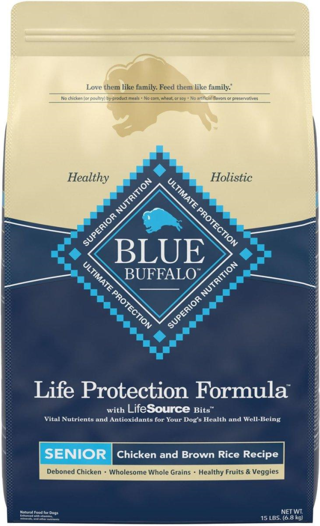 Blue Buffalo Life Protection Formula Senior Chicken & Brown Rice Recipe Dry Dog Food, 15-lb