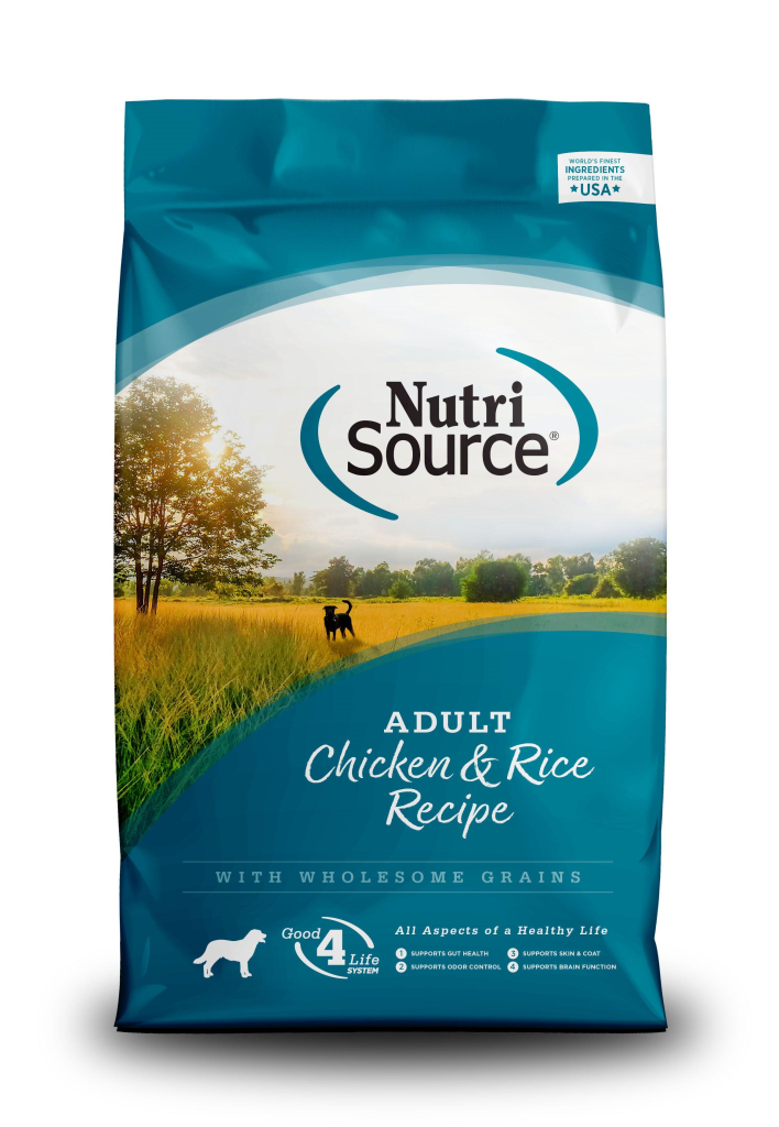 NutriSource Adult Chicken & Rice Recipe with Wholesome Grains Dry Dog Food, 26-lb
