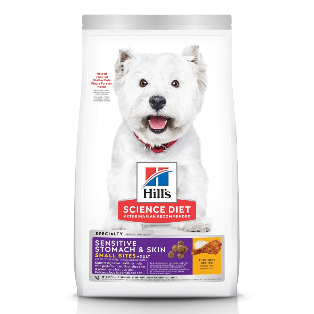 Hill's Science Diet Adult Sensitive Stomach & Skin Small Bites Dry Dog Food, Chicken, 4-lb