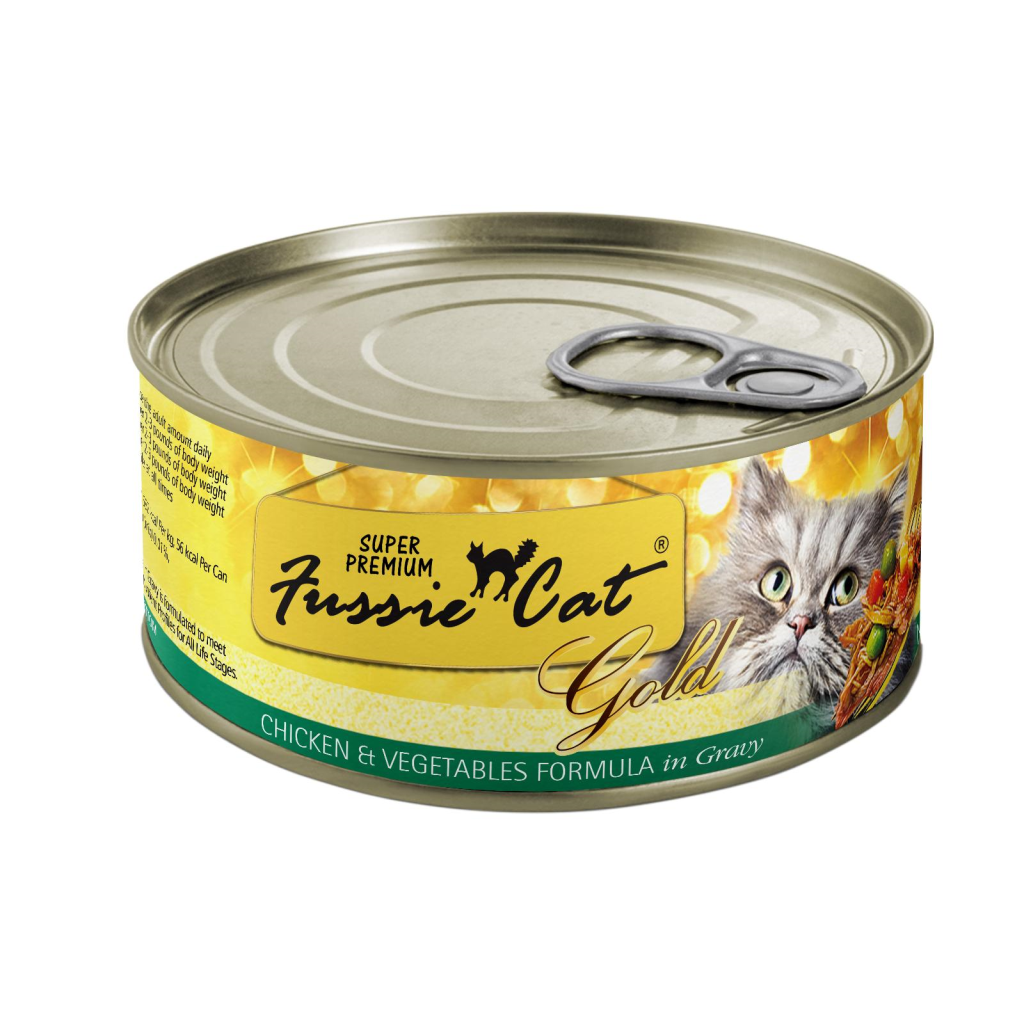Fussie Cat Super Premium Chicken & Vegetables Formula in Gravy Grain-Free Canned Cat Food, 2.82-oz