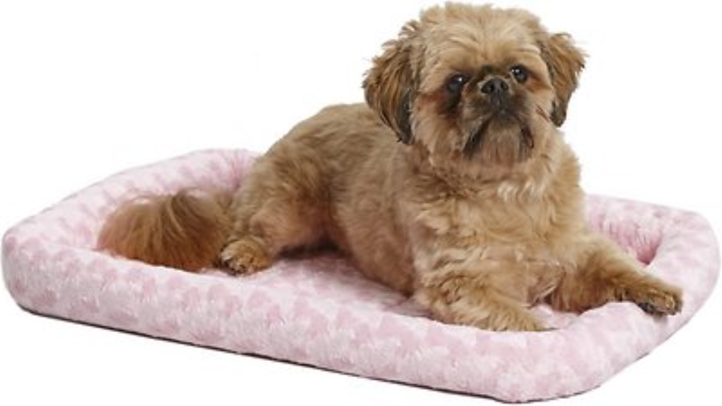 MidWest Quiet Time Fashion Pet Bed & Crate Mat, Pink, 24-in