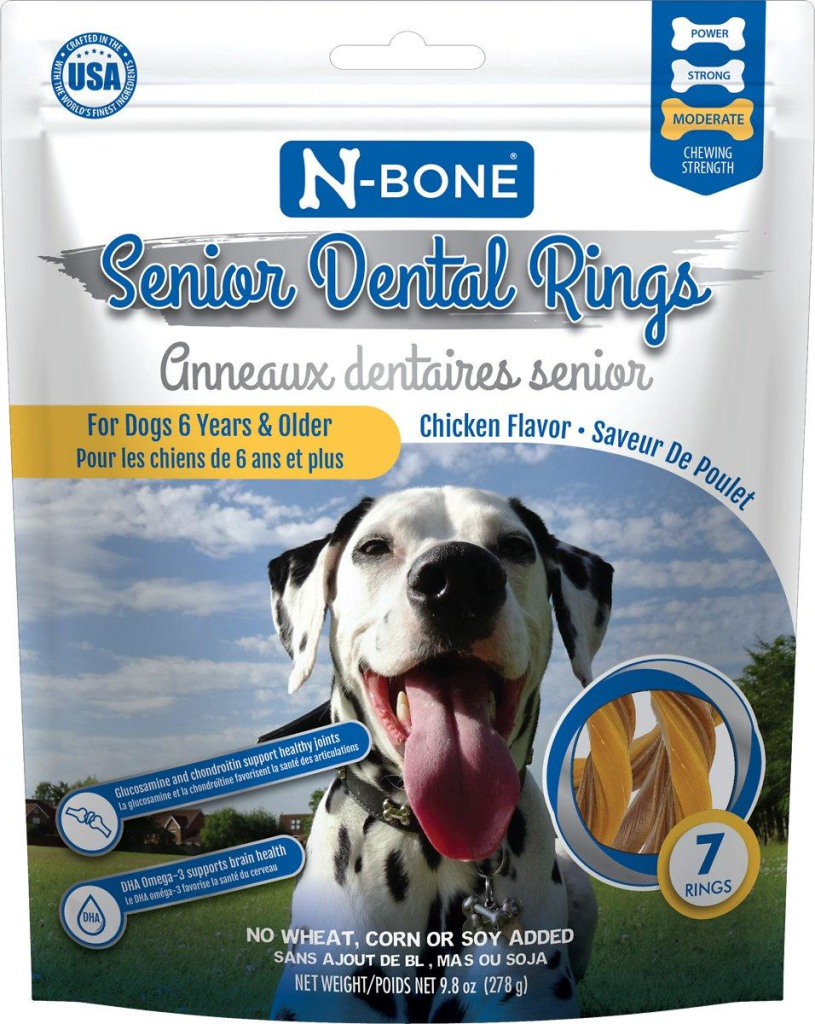N-Bone Senior Dental Rings Chicken Flavor Dog Treats, 7-pk