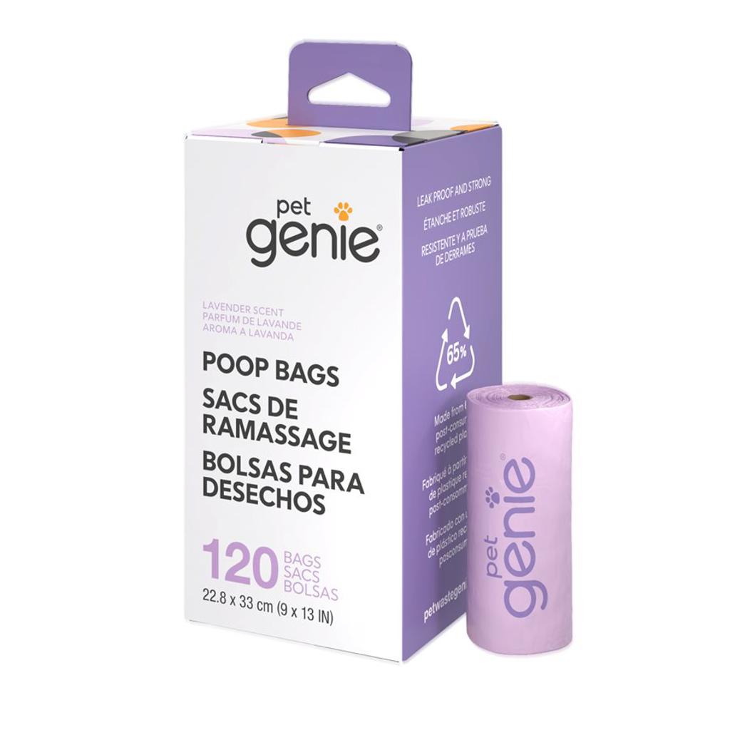 Pet Genie Dog Poop Bags - 8 Rolls (120 bags)