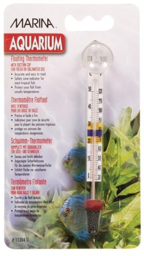 Marina Floating Thermometer with Suction Cup for Aquariums, Large