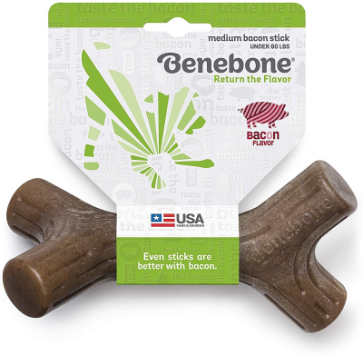 Benebone Bacon Stick Dog Chew Toy, Medium