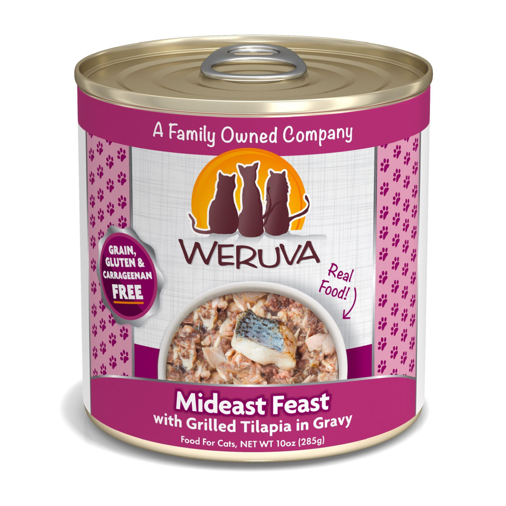 Weruva Classic Cat Mideast Feast with Grilled Tilapia in Gravy Wet Cat Food Can, 10-oz