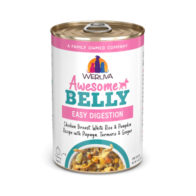 Weruva Awesome Belly Chicken, Rice & Pumpkin with Papaya, Turmeric and Ginger for Dogs - 14 oz.