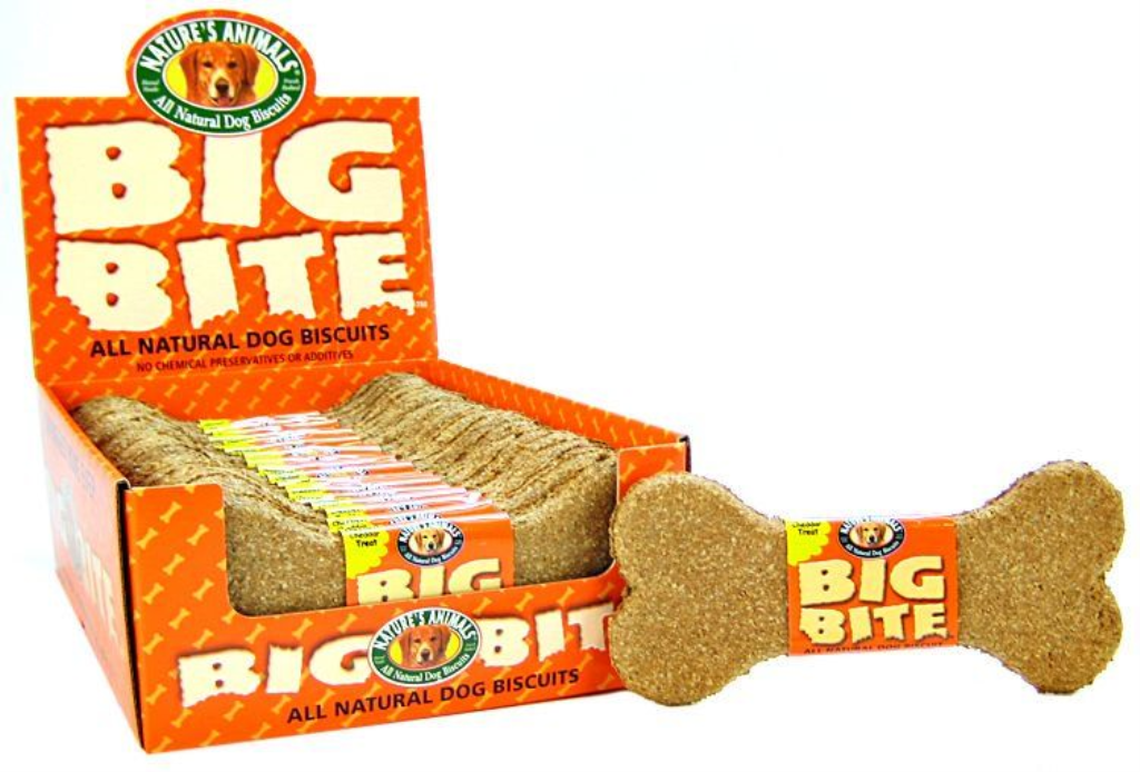 Nature's Animals Big Bite All Natural Dog Biscuits, Cheddar Cheese, 8-in, single