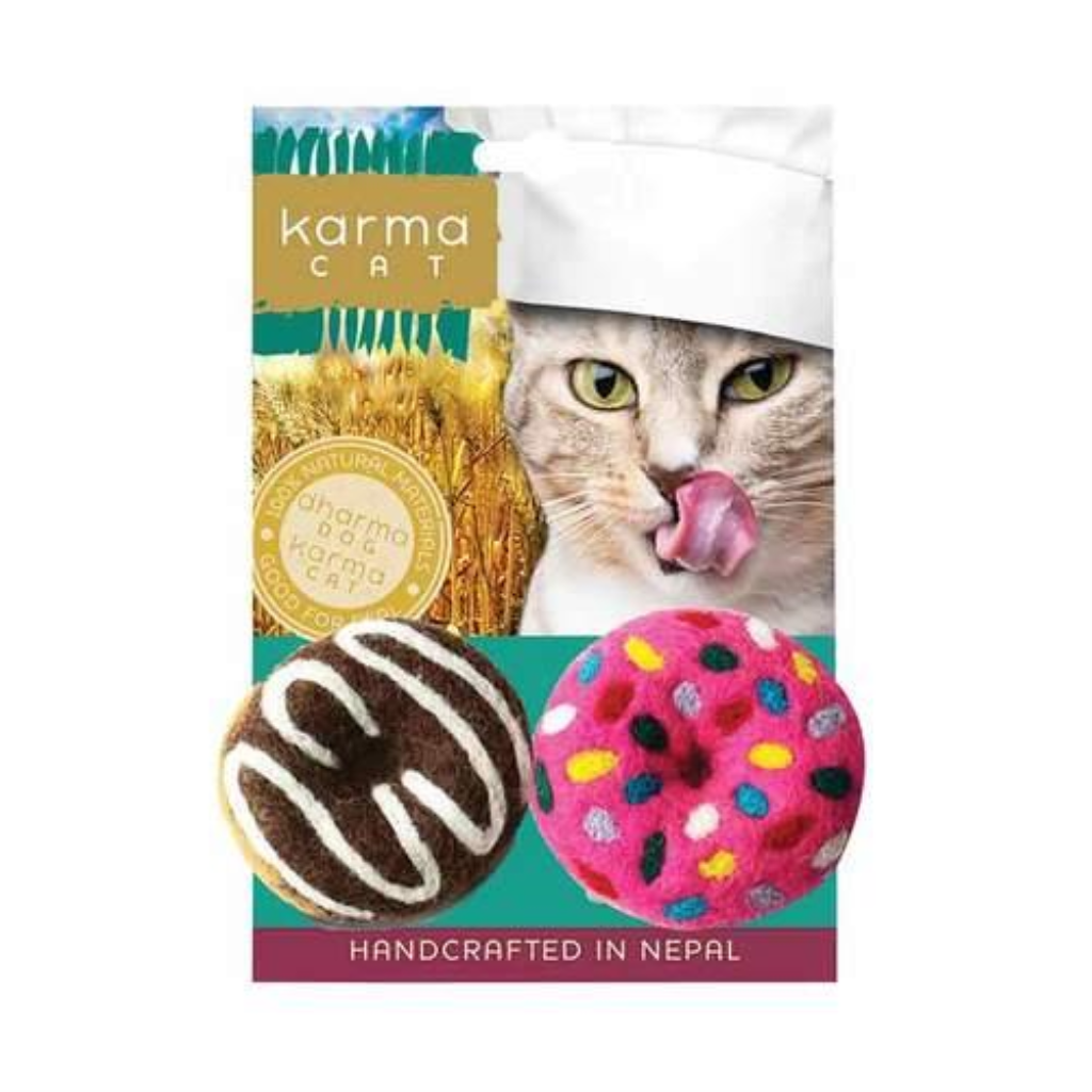 Dharma Dog Karma Cat Donut Cat Toy, 2-pk