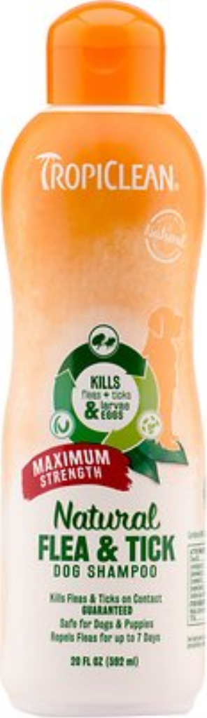 Tropiclean Maximum Strength Natural Flea & Tick Dog Shampoo, 20-oz bottle
