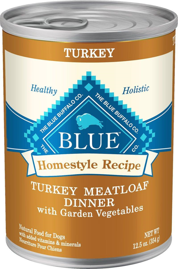 Blue Buffalo BLUE Homestyle Recipe Turkey Meatloaf Dinner with Garden Vegetables Adult Wet Dog Food Can, 12.5-oz