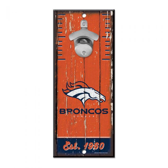 Denver Broncos Bottle Opener Sign 5" x 11"