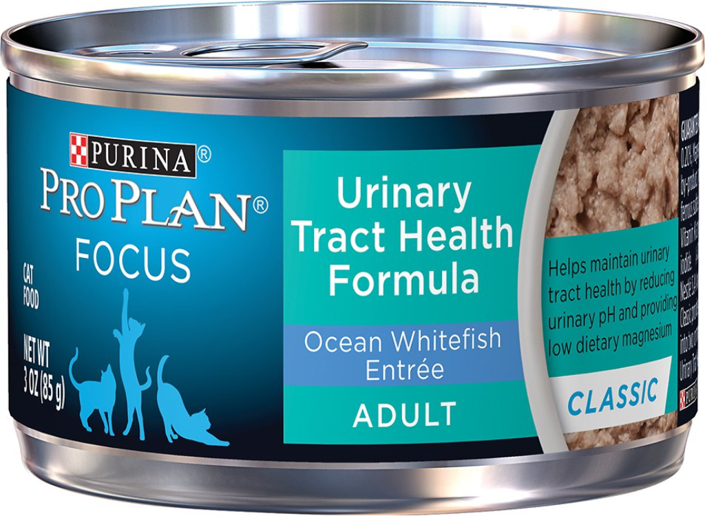 Purina Pro Plan Focus Adult Classic Urinary Tract Health Formula Ocean Whitefish Entree Canned Cat Food, 3-oz