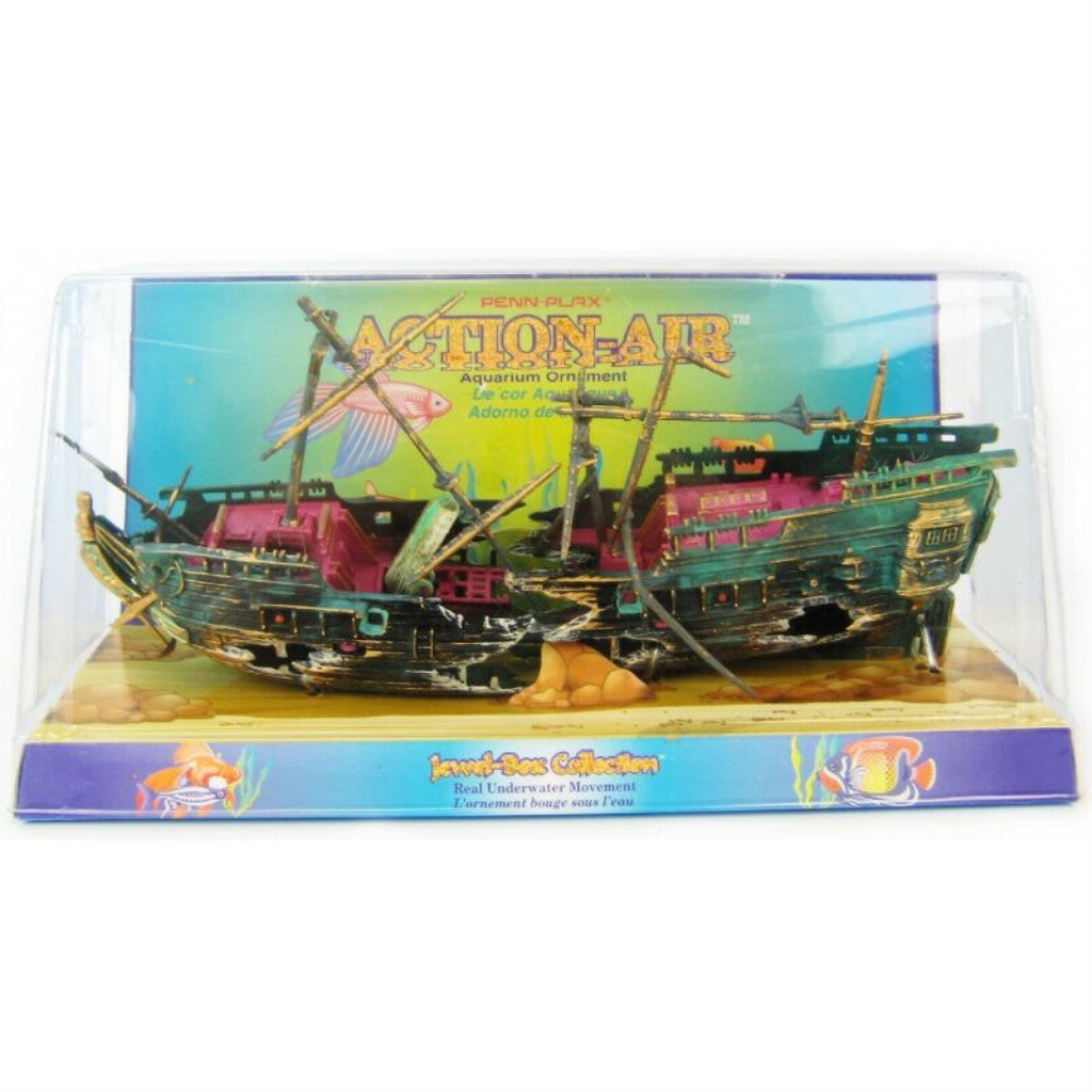 Penn-Plax Action Air Split Shipwreck Aquarium Ornament