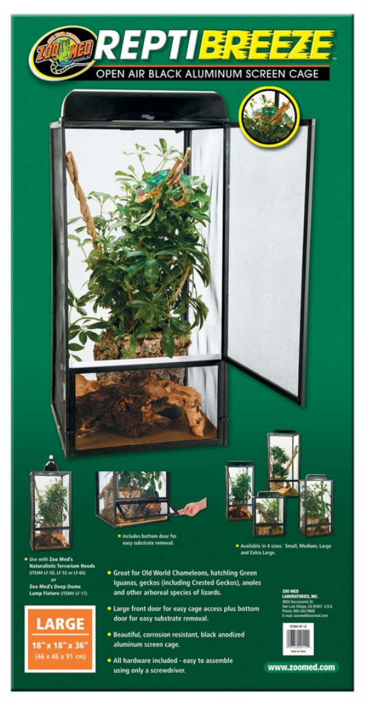 Zoo Med Repti Breeze Open Air Aluminum Screen Cage, Large