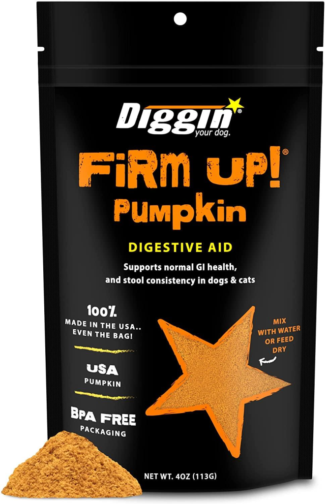 Diggin' Your Dog Firm Up! Pumpkin Digestive Aid Dog & Cat Supplement, 8-oz