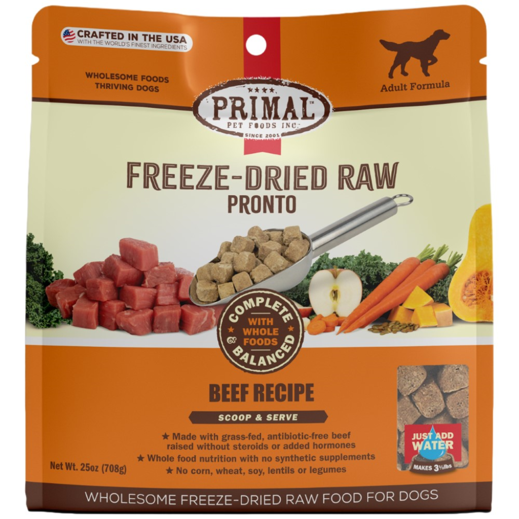 Primal Pronto Raw Freeze-Dried Beef Recipe Dog Food, 25-oz