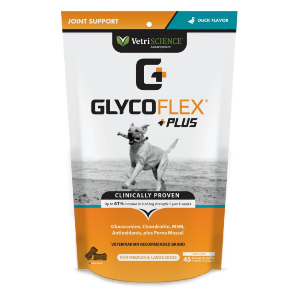 VetriScience GlycoFLEX Plus Joint Support Duck Flavor Chews Dog Supplement, 45-count