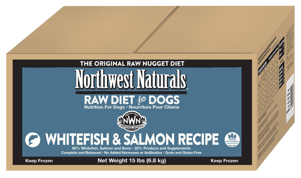 Northwest Naturals Raw Diet Grain-Free Whitefish & Salmon Nuggets Raw Frozen Dog Food, 15-lb (SPEC ORD)