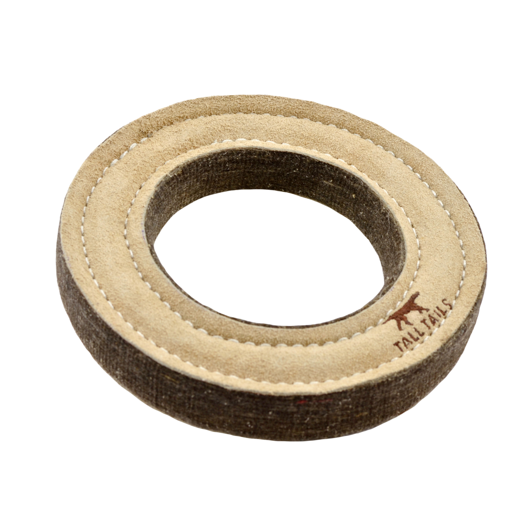 Tall Tails Natural Leather Ring Dog Toy, 7-in