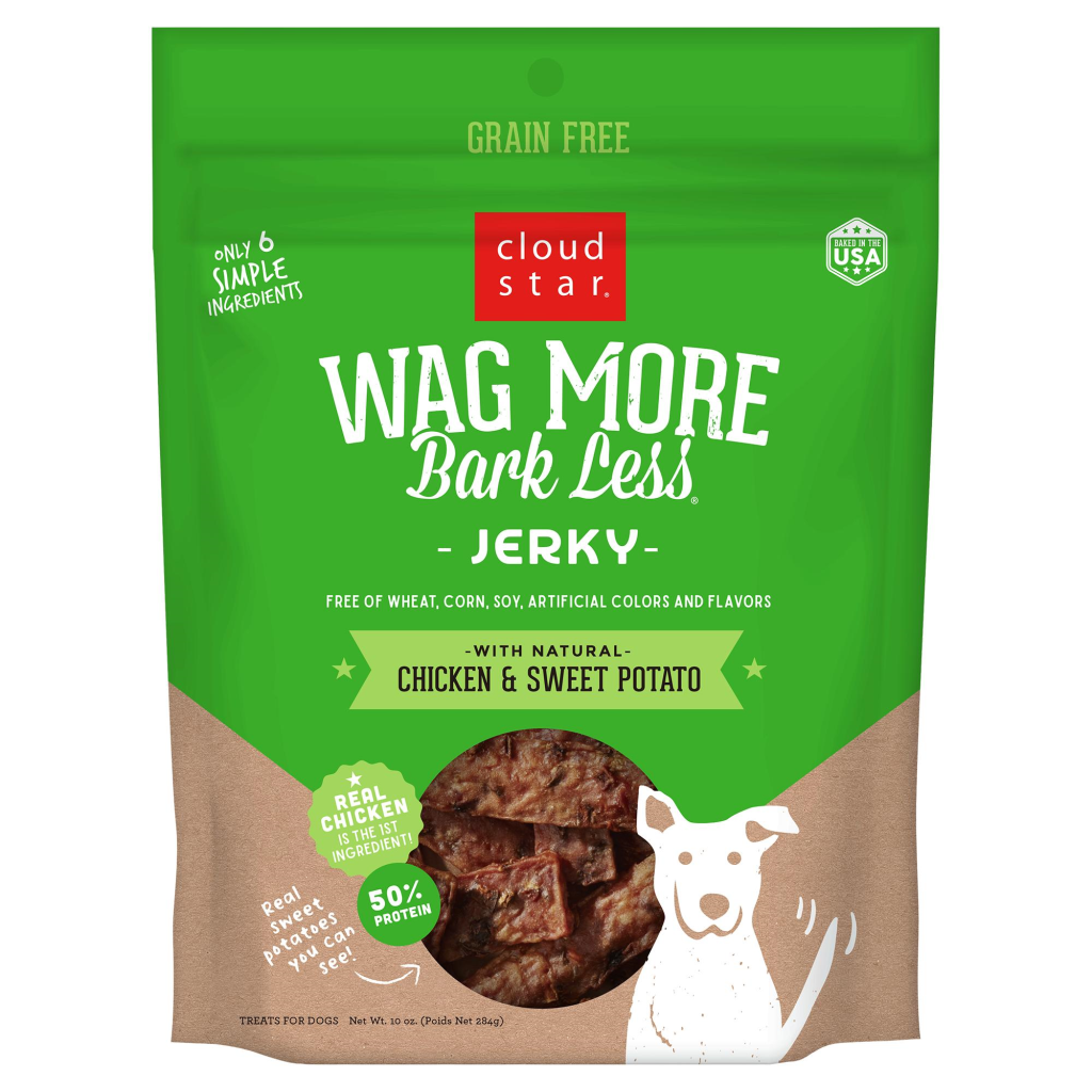 Cloud Star Wag More Bark Less Jerky Chicken & Sweet Potato Dog Treat, 10-oz