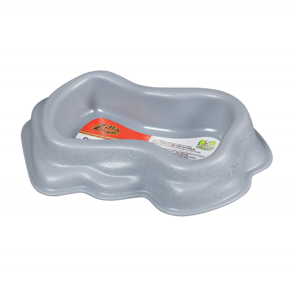 Zilla Durable Dish for Reptiles, Gray, Large