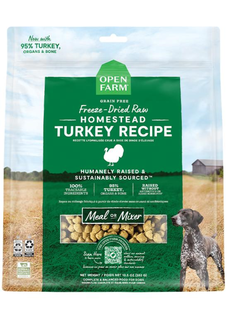 Open Farm Homestead Turkey Recipe Freeze-Dried Raw Dog Food, 3.5-oz
