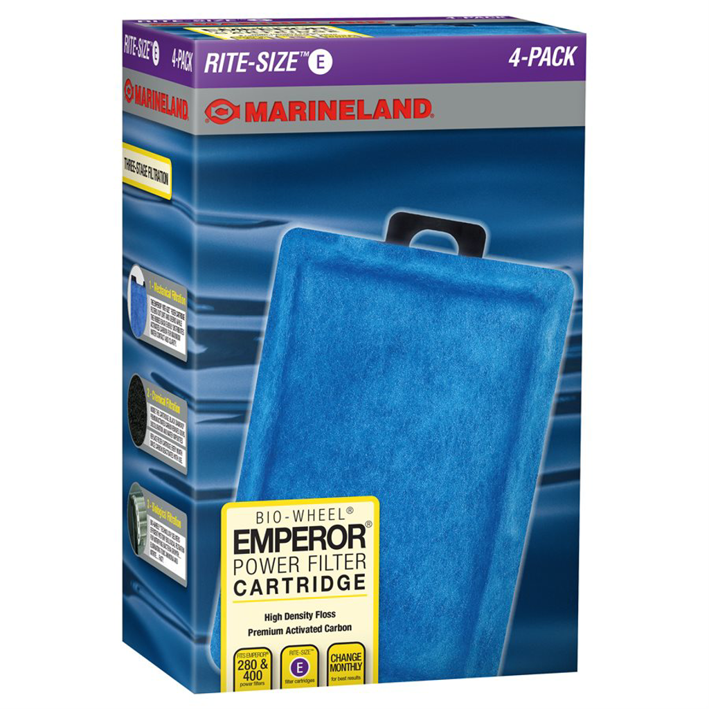 Marineland Emporer Rite-Size Cartridge E 4-Pack