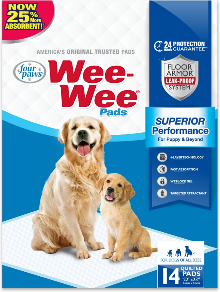 Wee-Wee Pet Training and Puppy Pads, 22" x 23", 14- count