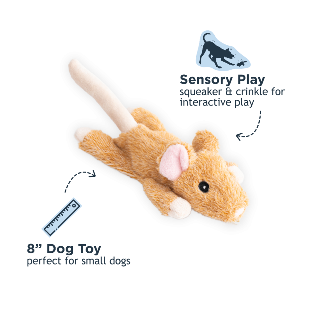 Tall Tails - Stuffless Mouse with Squeaker Dog Toy - 8 inches