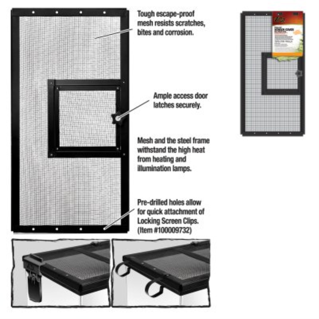 Zilla Fresh Air Terrarium Screen Cover with Hinged Door