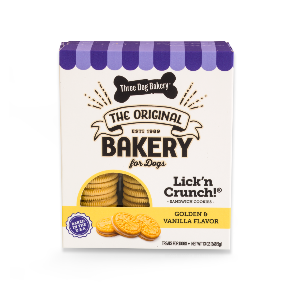 Three Dog Bakery Lick'n Crunch Golden & Vanilla , 13-oz