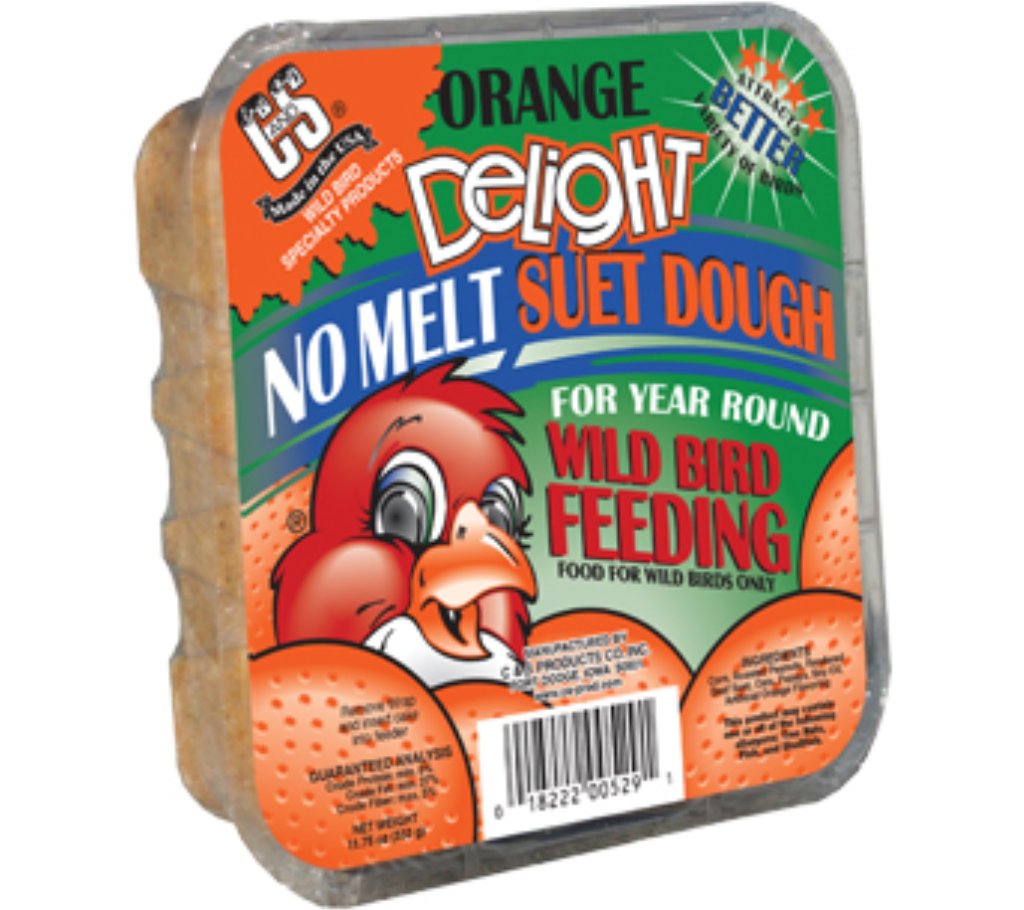 C&S Orange Delight No Melt Suet Dough Wild Bird Feed, 11.75-oz tray