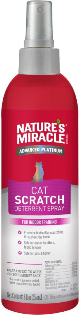 Nature's Miracle Advanced Platinum Scratch Deterrent Spray for Cats, 8-oz