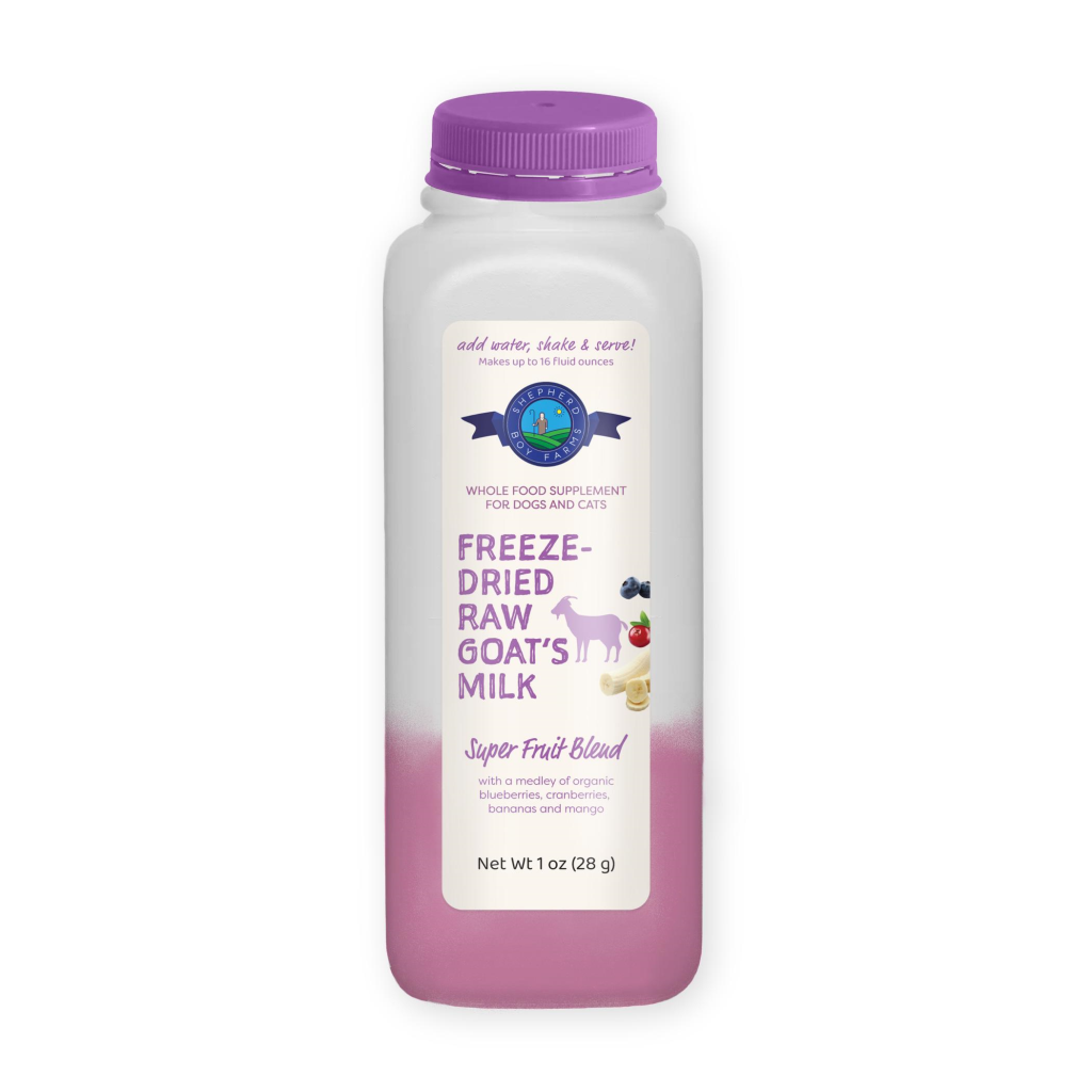 Shepherd Boy Farms Super Fruit Blend Freeze-Dried Raw Goat's Milk for Dogs & Cats, 16-oz