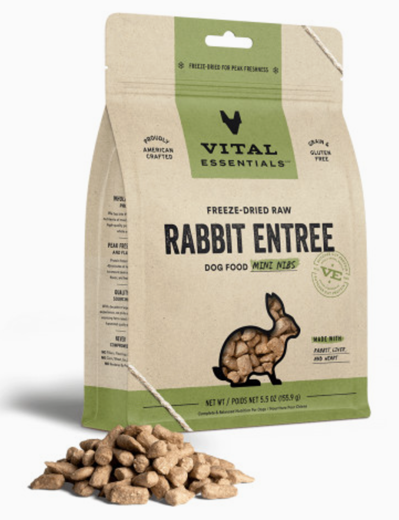 Vital Essentials Raw Rabbit Freeze Dried Dog Food Mini Nibs 5.5oz - Pet ...