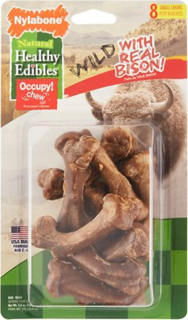 Nylabone Natural Healthy Edibles Wild with Real Bison Small Dog Treats, 8-count