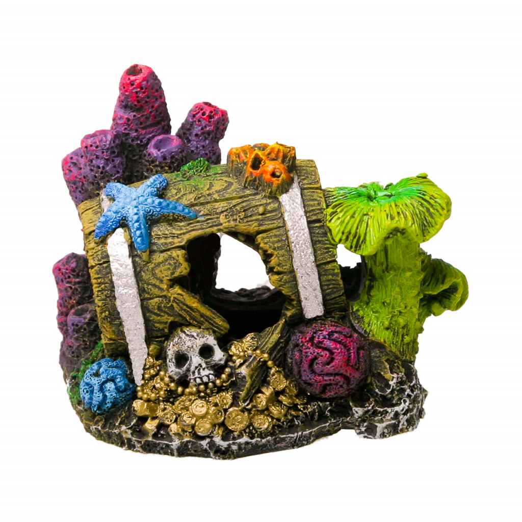 Blue Ribbon Exotic Environments Lost Barrel Treasure Aquarium Ornaments