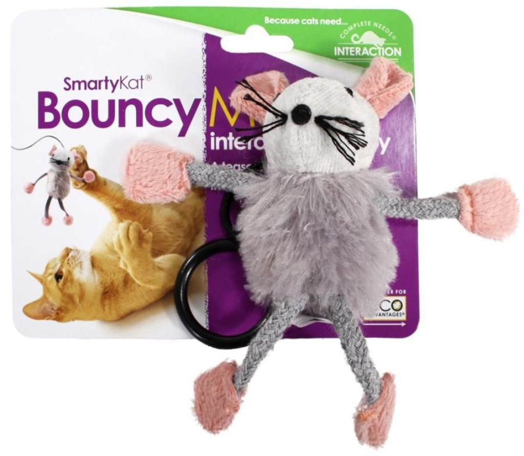 SmartyKat Bouncy Mouse Bungee Cat Toy, Assorted