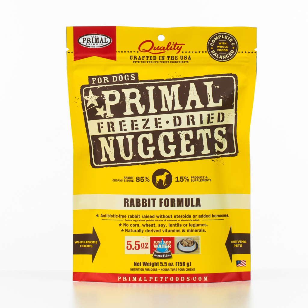 Primal Raw Freeze-Dried Nuggets Rabbit Formula Dog Food, 5.5-oz