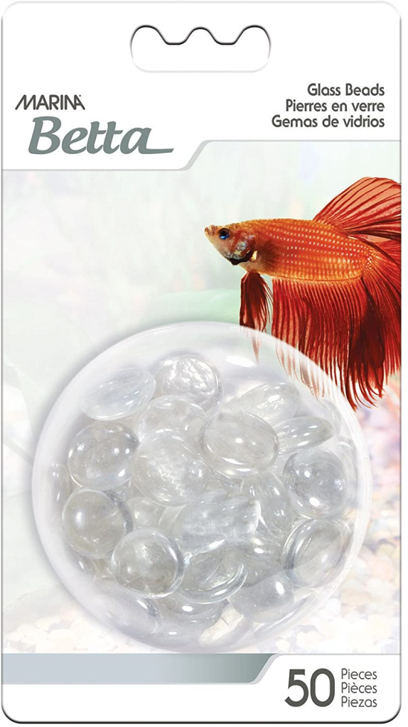 Marina Betta Marbles Aquarium Decoration, Clear, 50-count