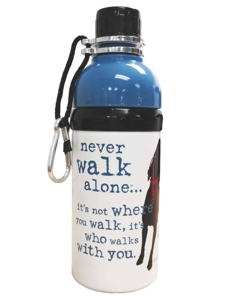 Dog is Good Never Walk Alone Dog Water Bottle, 16-oz