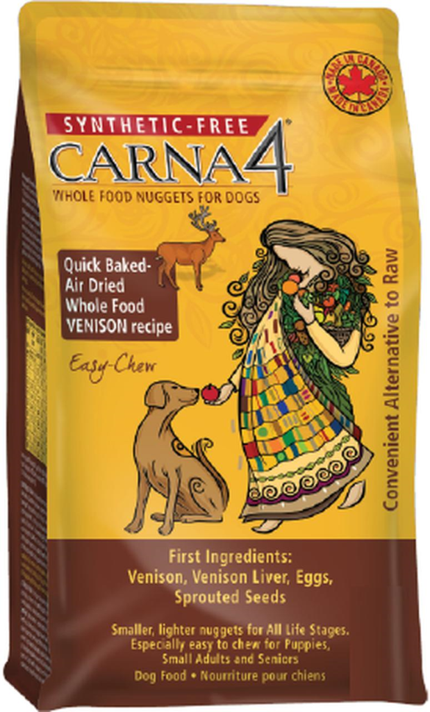 Carna4 Easy-Chew Quick Baked Venison Grain-Free Air-Dried Dog Food, 20-lb (Size: 20-lb)