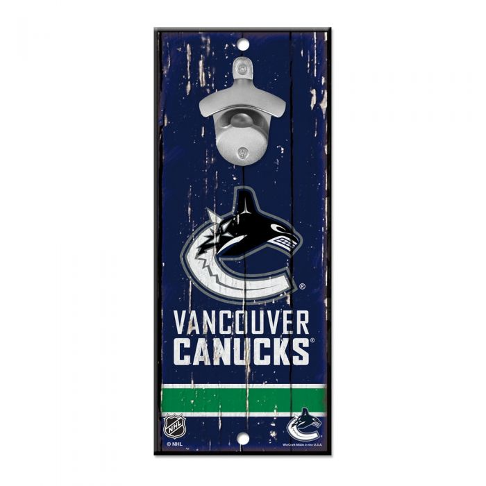 Vancouver Canucks Bottle Opener Sign 5" x 11"
