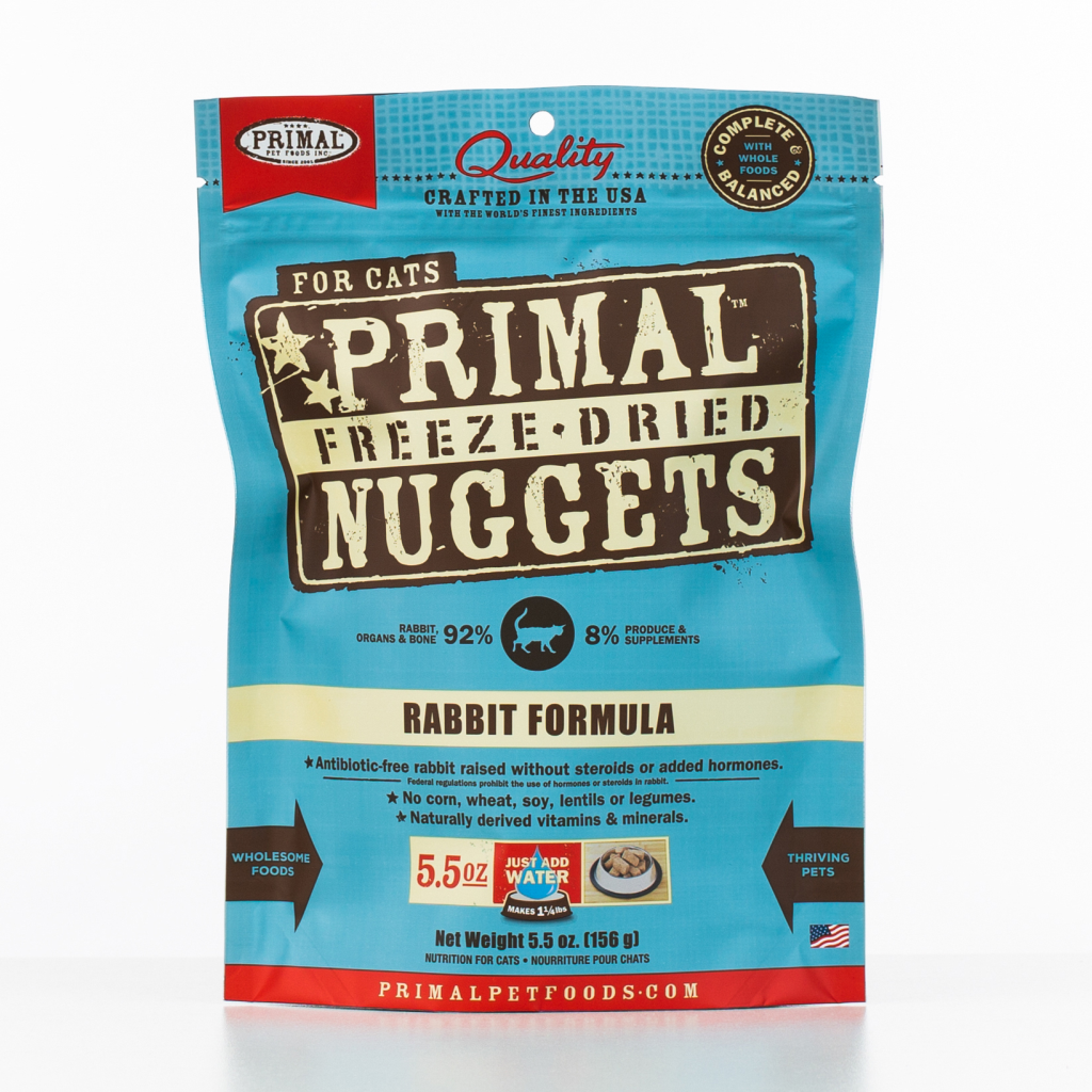 Primal Raw Freeze-Dried Nuggets Rabbit Formula Cat Food, 5.5-oz