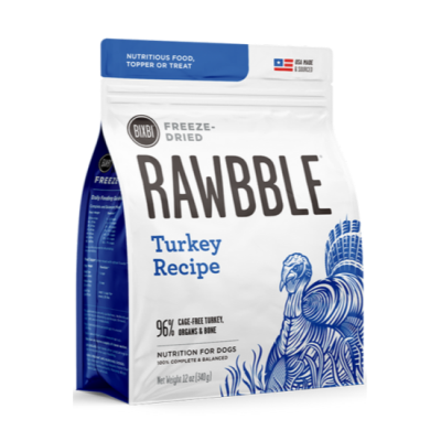 Rawbble Turkey Recipe Grain-Free Freeze-Dried Dog Food - 12 oz