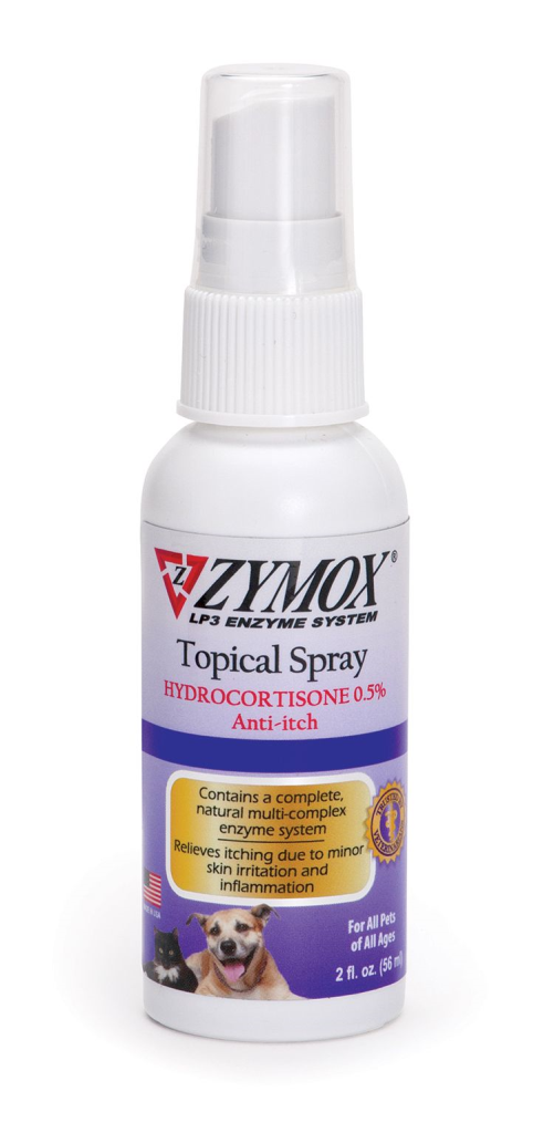 Zymox Enzymatic Topical Spray with Hydrocortisone 0.5% for Dogs & Cats, 2-oz bottle