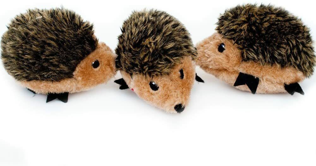 ZippyPaws Miniz Hedgehog Dog Toy, 3-pk