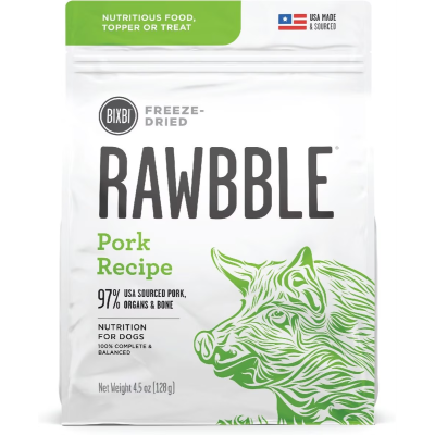 Rawbble Pork Recipe Grain-Free Freeze-Dried Dog Food - 4.5 oz