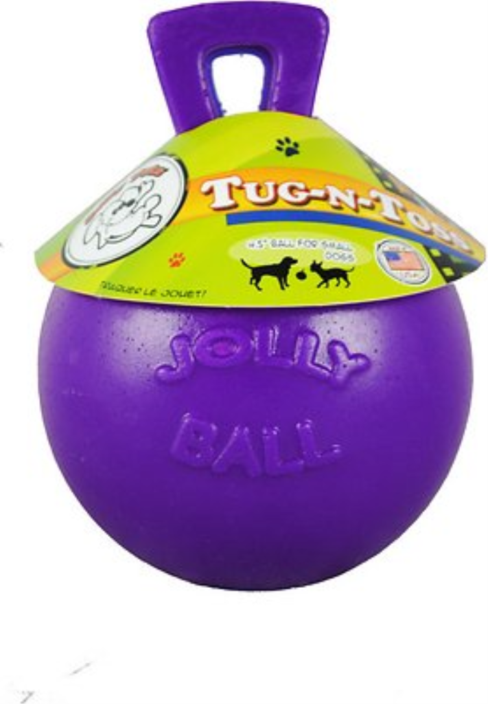Jolly Pets Tug-n-Toss Dog Toy, Purple, 4.5-in